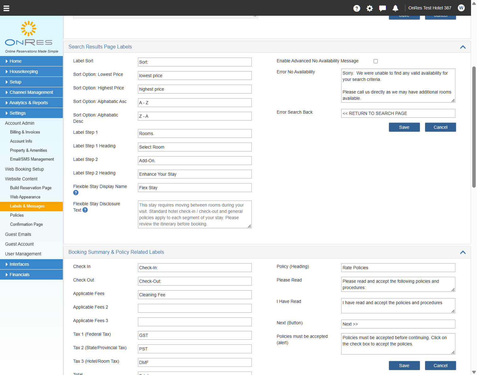 Flexible Stay labels in Labels and Messages